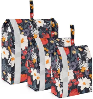 Red White Tropical Florals Packing Cubes for Travel 3 Set Packing Cubes Large Luggage Accessories for Easy Packing