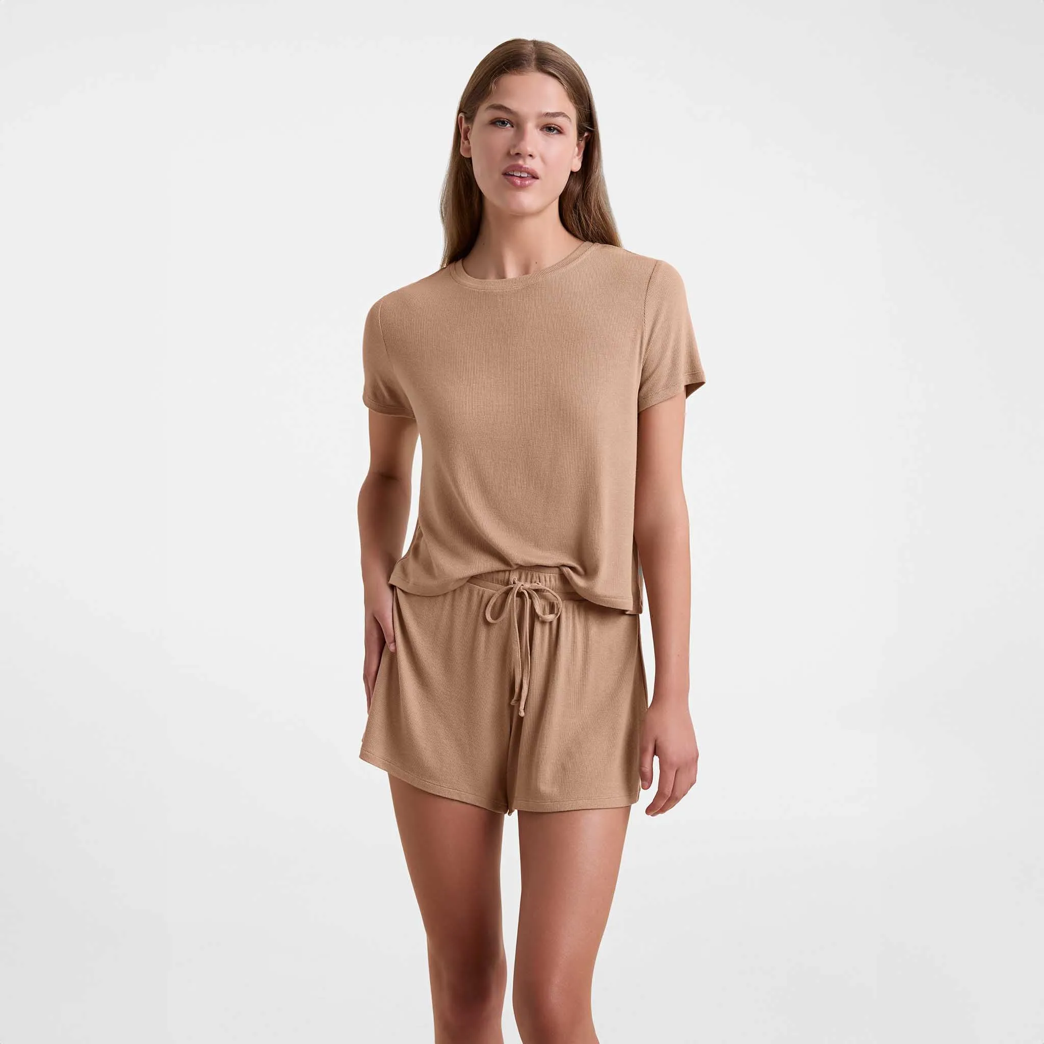 Ribbed Pajama Short Set | Cinnamon