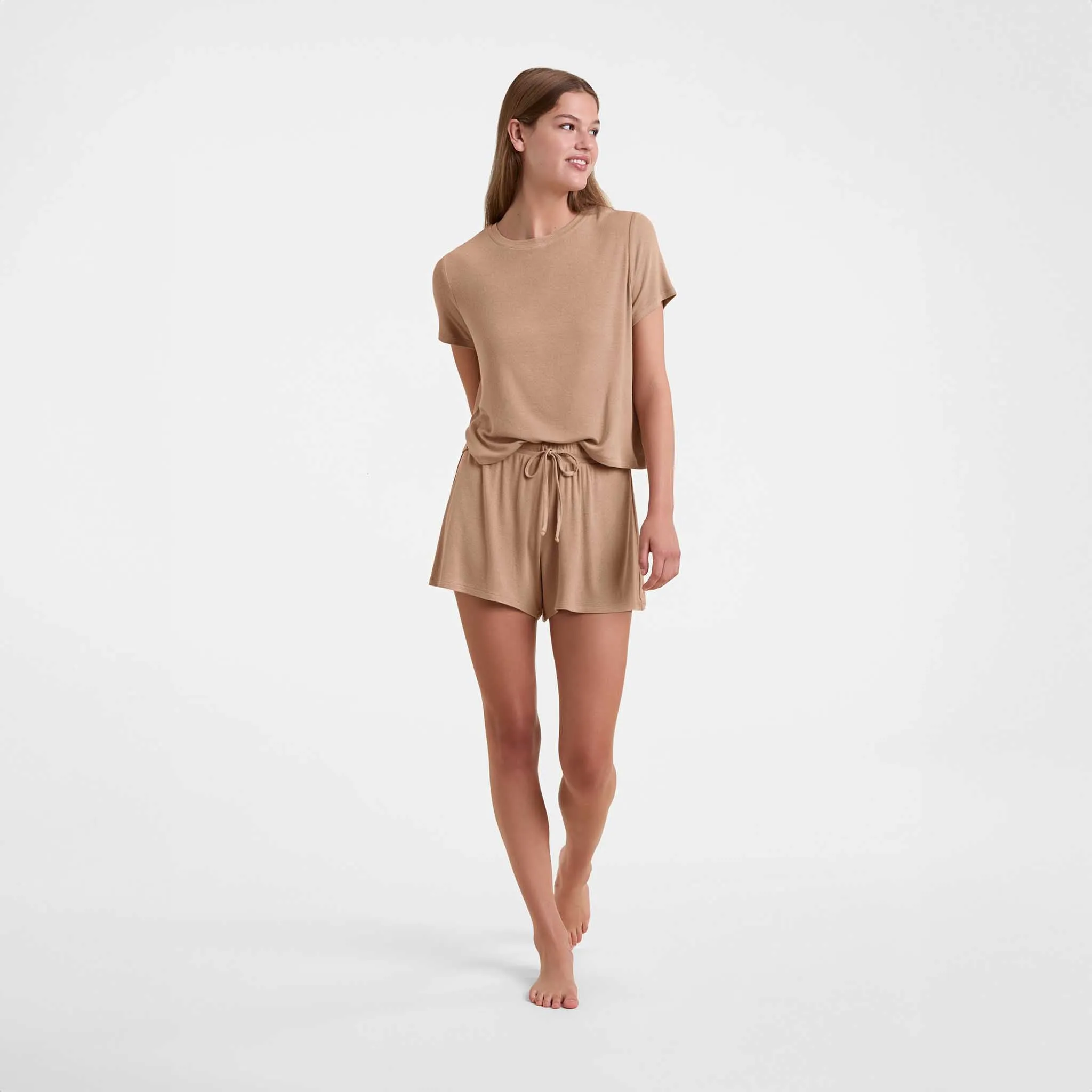 Ribbed Pajama Short Set | Cinnamon