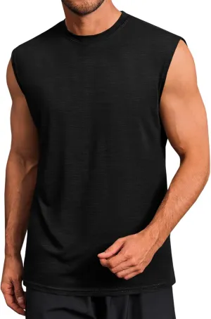 Runcati Mens Workout Tank Tops Sleeveless Muscle Cut Off Shirt Athletic Gym T Shirts