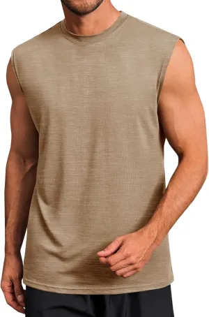Runcati Mens Workout Tank Tops Sleeveless Muscle Cut Off Shirt Athletic Gym T Shirts