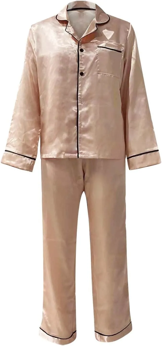 Silk Pajamas for Women Set 4Pcs Short Sleeve Shirts Sleeveless Tank Tops Lounge Bottoms and Satin Trousers Outfits Sleepwear