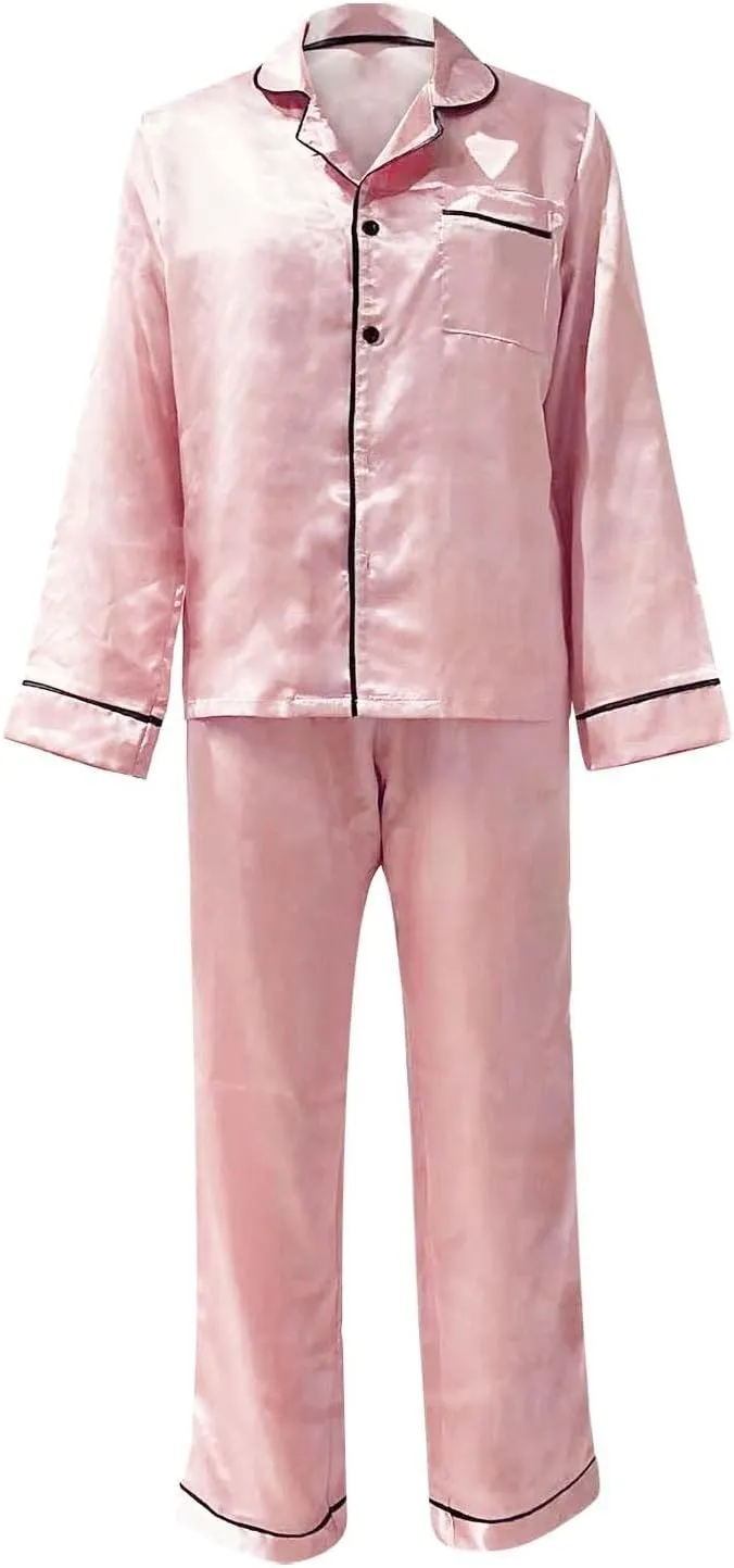 Silk Pajamas for Women Set 4Pcs Short Sleeve Shirts Sleeveless Tank Tops Lounge Bottoms and Satin Trousers Outfits Sleepwear