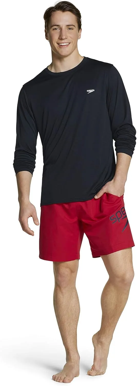 Speedo Men's UV Swim Shirt Basic Easy Long Sleeve Regular Fit