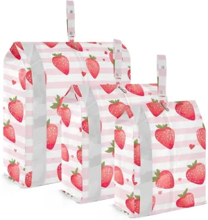 Strawberry Fruit Packing Cubes for Travel 3 Set Compression Travel Bags Luggage Organizer Bags for Easy Packing