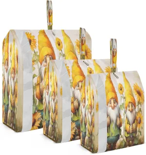 Sunflowers Gnomes Packing Cubes for Travel 3 Set Travel Bags Organizer Suitcase Organizer Bags Set for Easy Packing