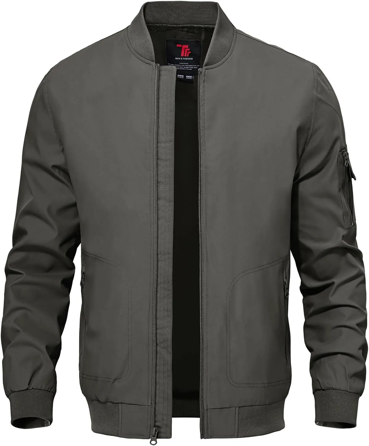 TBMPOY Men's Lightweight Bomber Jackets Light Track Jackets Casual Summer Windbreaker Outdoor Golf Fashion Coat for Men