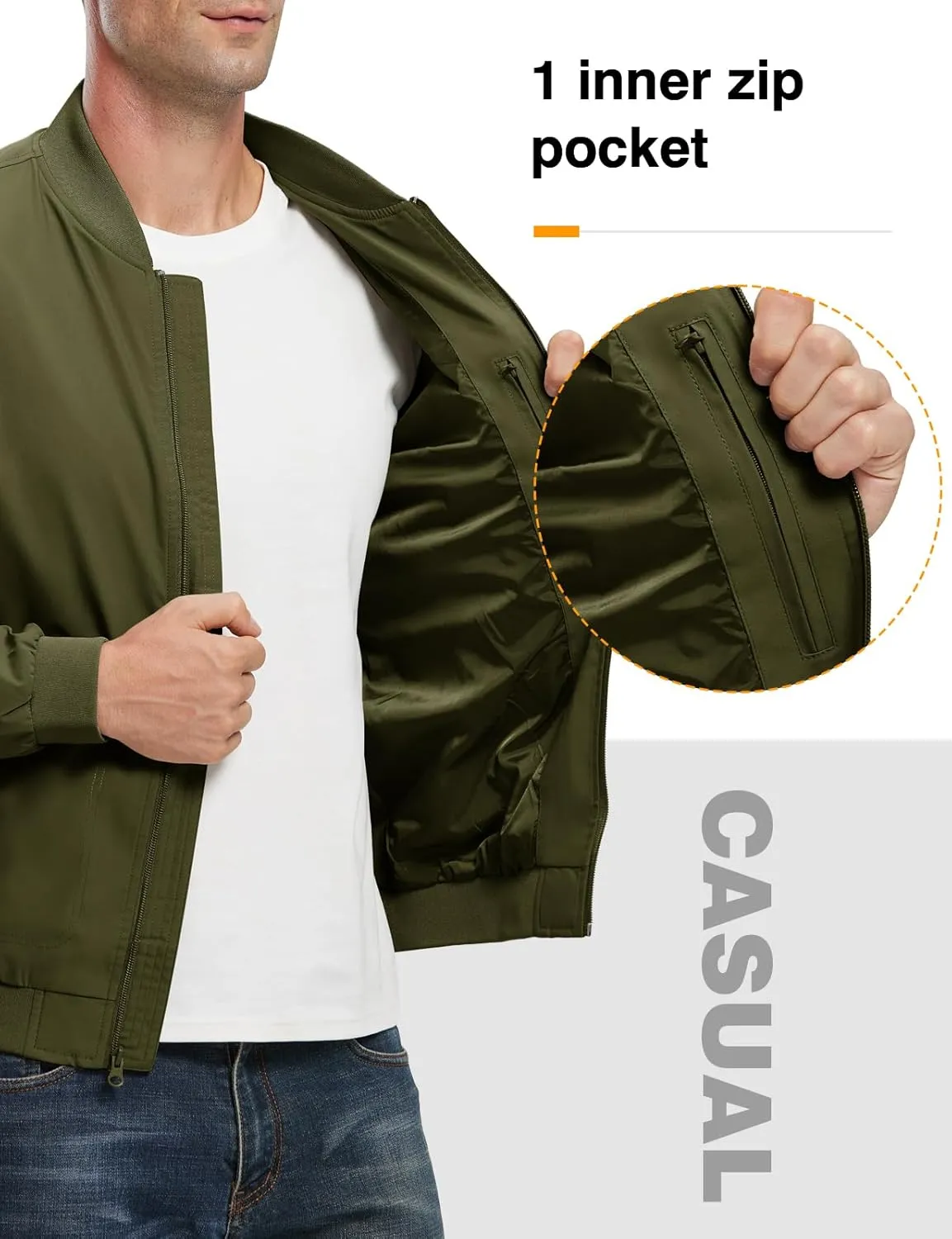 TBMPOY Men's Lightweight Bomber Jackets Light Track Jackets Casual Summer Windbreaker Outdoor Golf Fashion Coat for Men