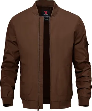 TBMPOY Men's Lightweight Bomber Jackets Light Track Jackets Casual Summer Windbreaker Outdoor Golf Fashion Coat for Men