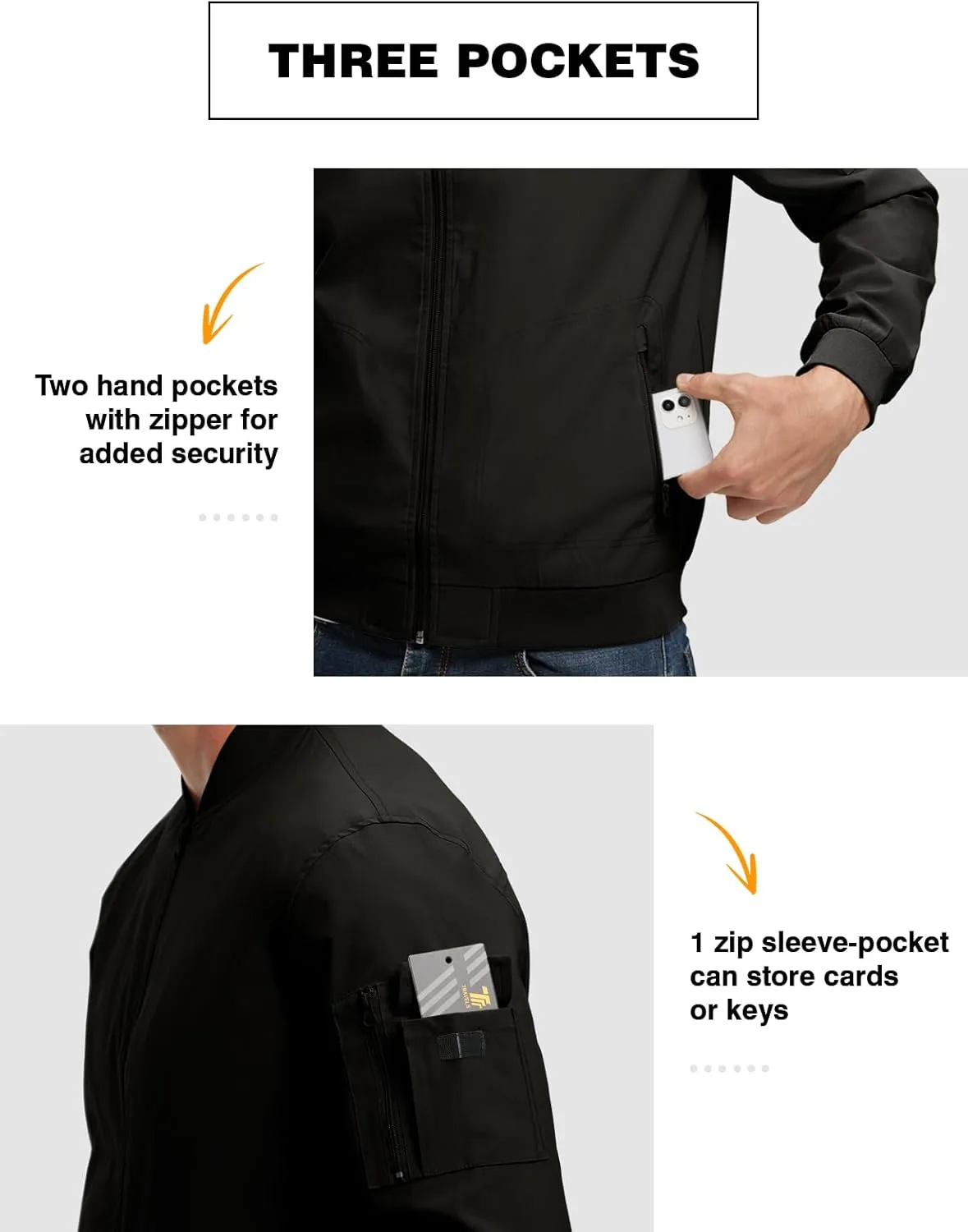 TBMPOY Men's Lightweight Bomber Jackets Light Track Jackets Casual Summer Windbreaker Outdoor Golf Fashion Coat for Men