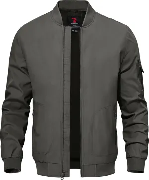 TBMPOY Men's Lightweight Bomber Jackets Light Track Jackets Casual Summer Windbreaker Outdoor Golf Fashion Coat for Men