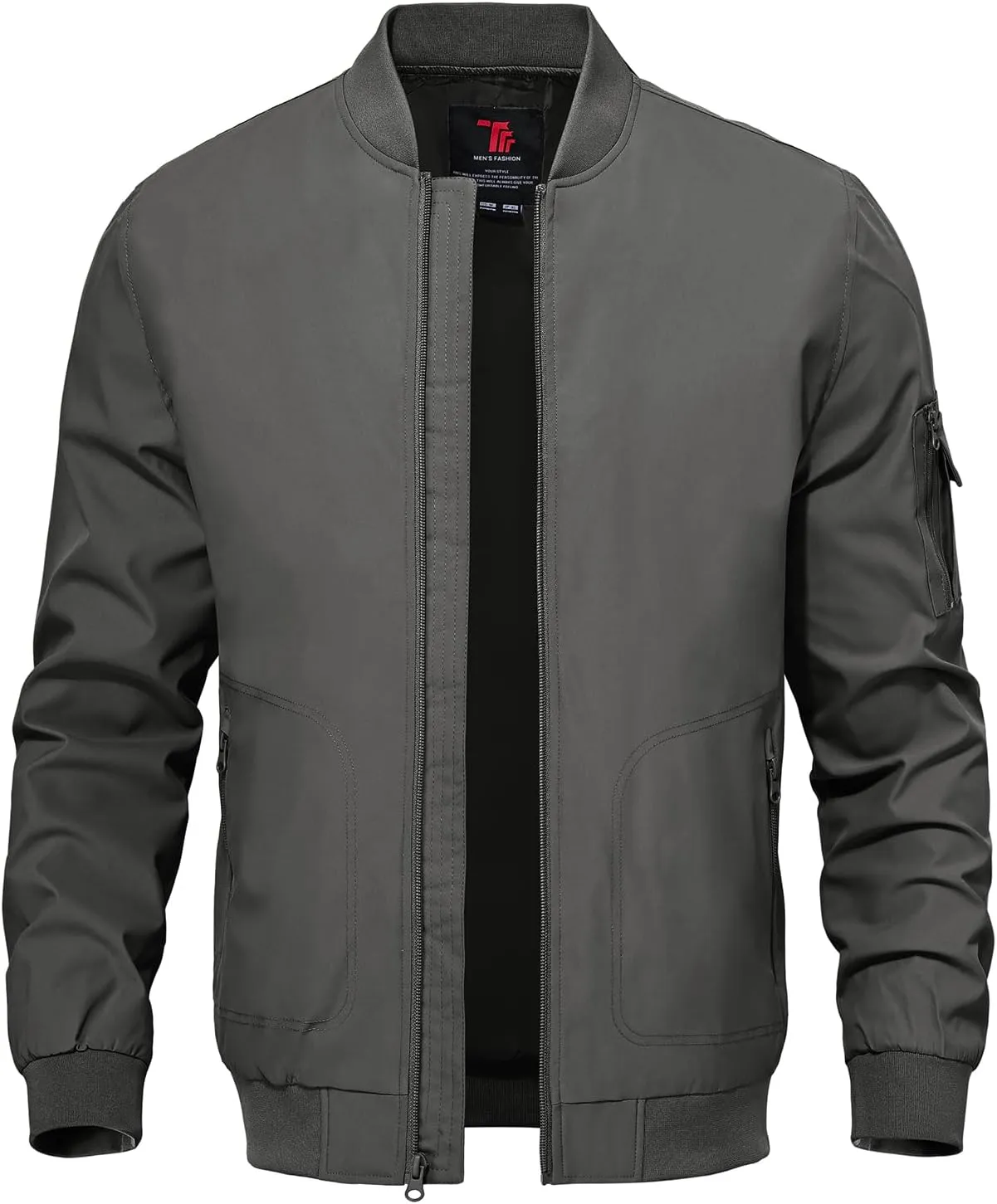 TBMPOY Men's Lightweight Bomber Jackets Light Track Jackets Casual Summer Windbreaker Outdoor Golf Fashion Coat for Men