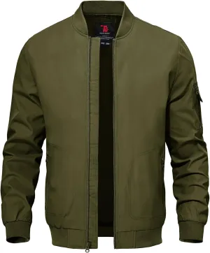 TBMPOY Men's Lightweight Bomber Jackets Light Track Jackets Casual Summer Windbreaker Outdoor Golf Fashion Coat for Men