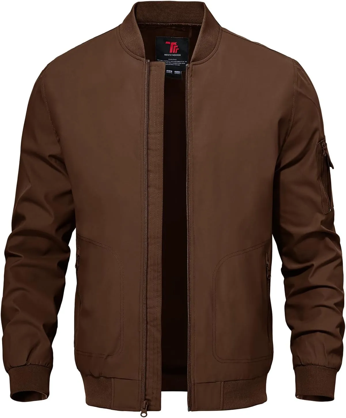 TBMPOY Men's Lightweight Bomber Jackets Light Track Jackets Casual Summer Windbreaker Outdoor Golf Fashion Coat for Men