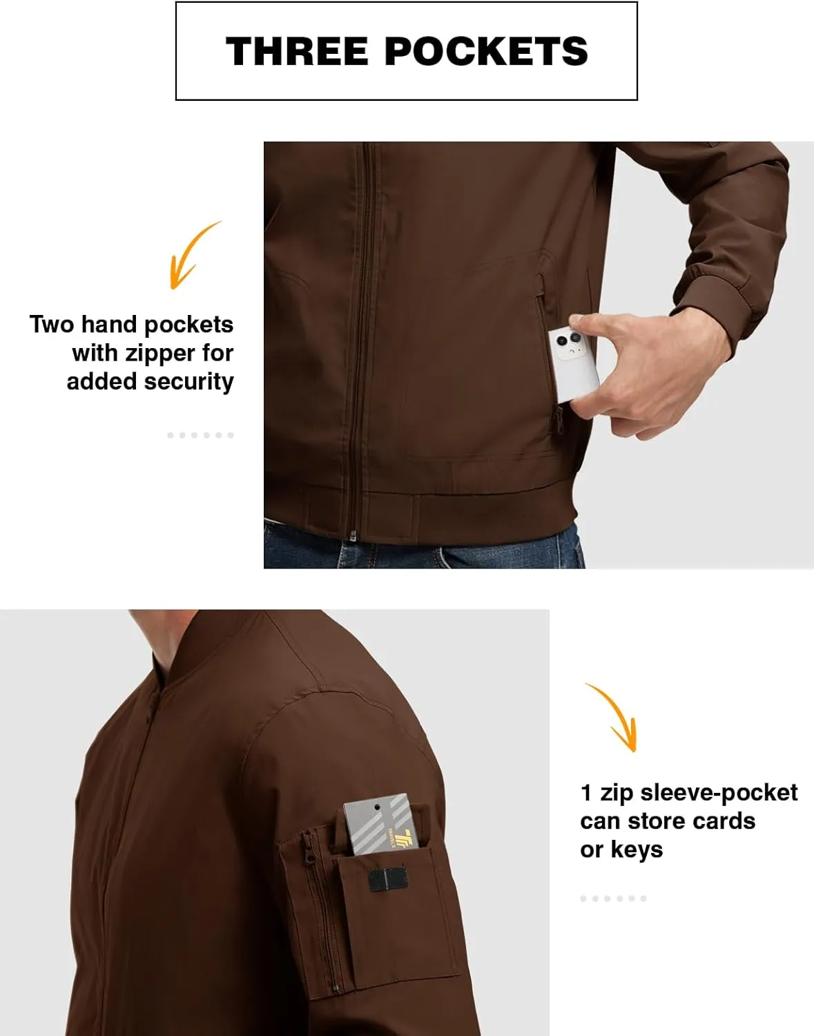 TBMPOY Men's Lightweight Bomber Jackets Light Track Jackets Casual Summer Windbreaker Outdoor Golf Fashion Coat for Men