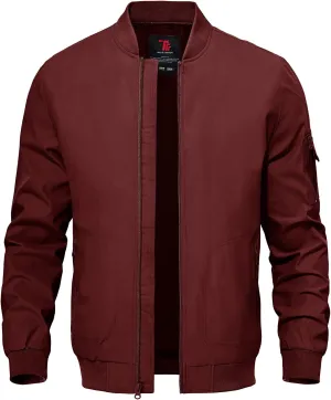 TBMPOY Men's Lightweight Bomber Jackets Light Track Jackets Casual Summer Windbreaker Outdoor Golf Fashion Coat for Men