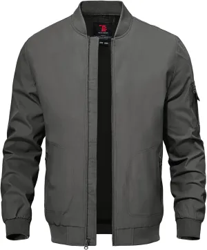 TBMPOY Men's Lightweight Bomber Jackets Light Track Jackets Casual Summer Windbreaker Outdoor Golf Fashion Coat for Men
