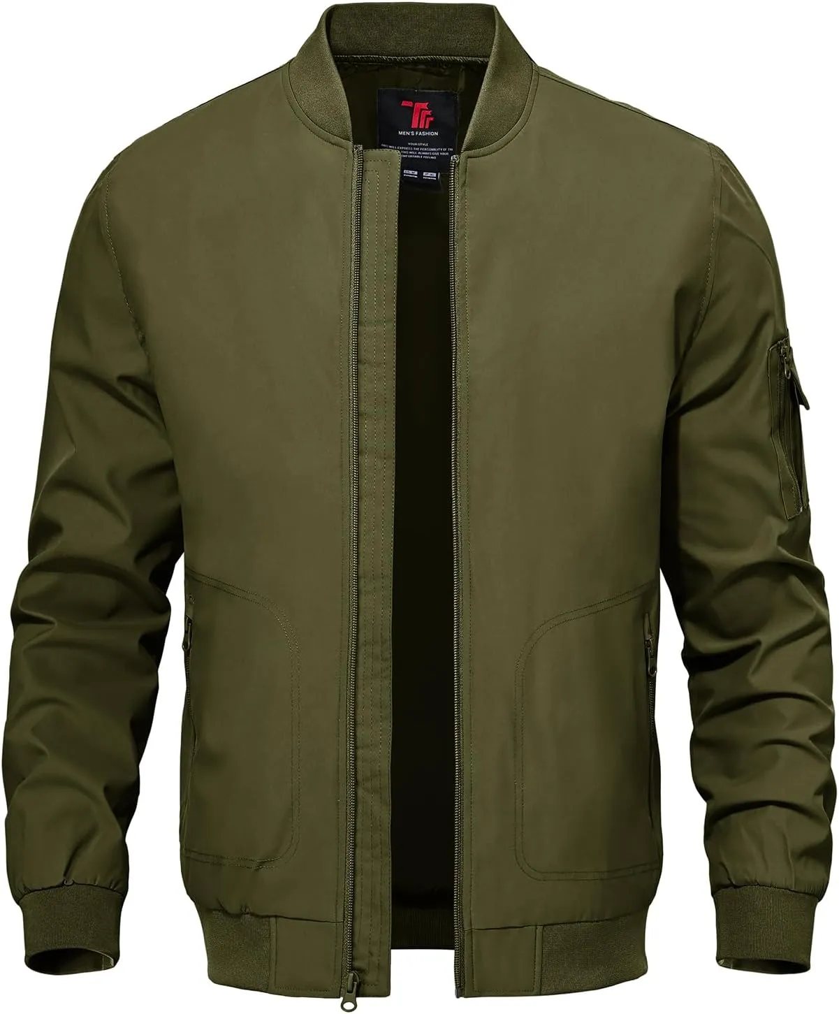 TBMPOY Men's Lightweight Bomber Jackets Light Track Jackets Casual Summer Windbreaker Outdoor Golf Fashion Coat for Men