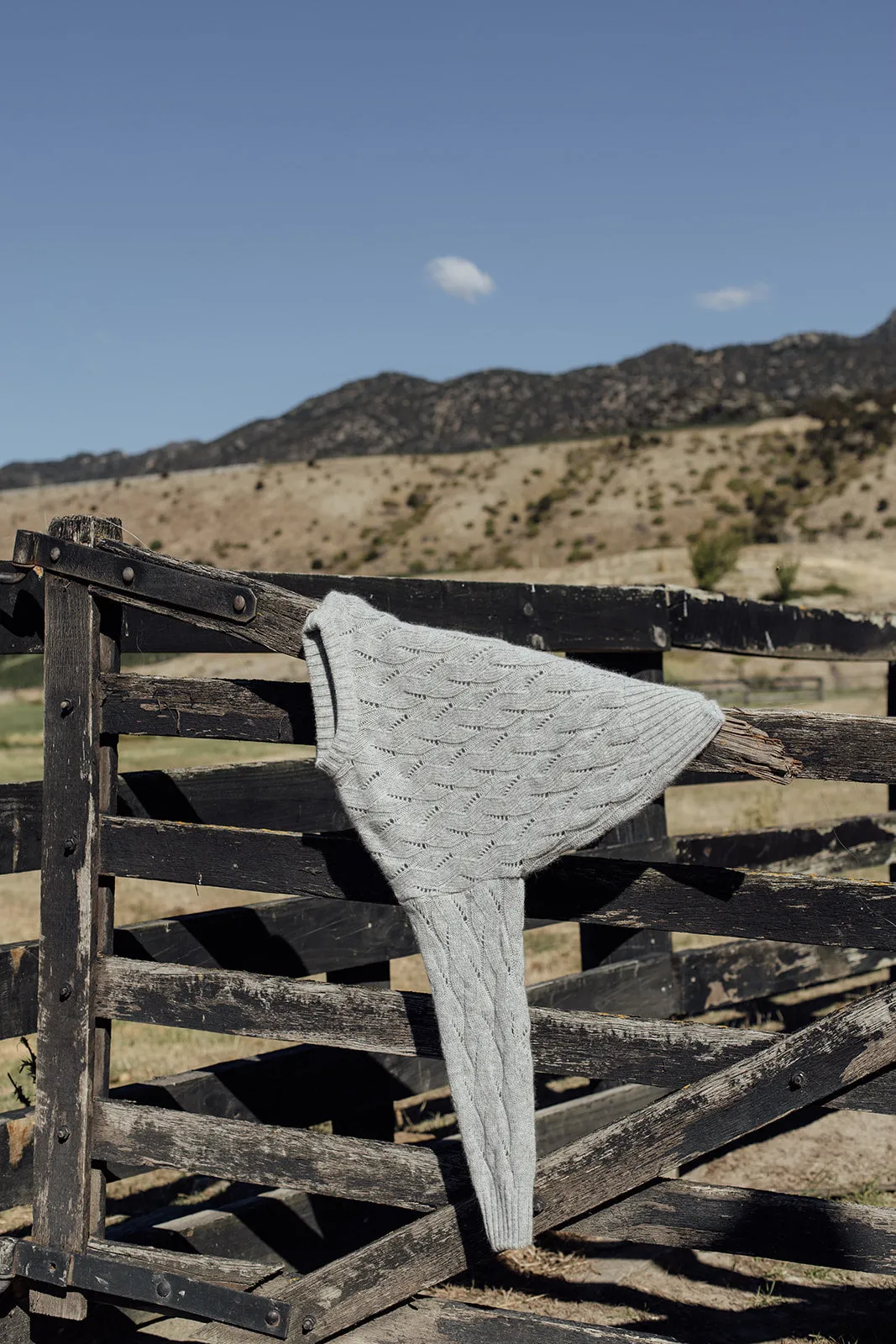 The Lily Cable Wave Merino Angora Jersey- Dove