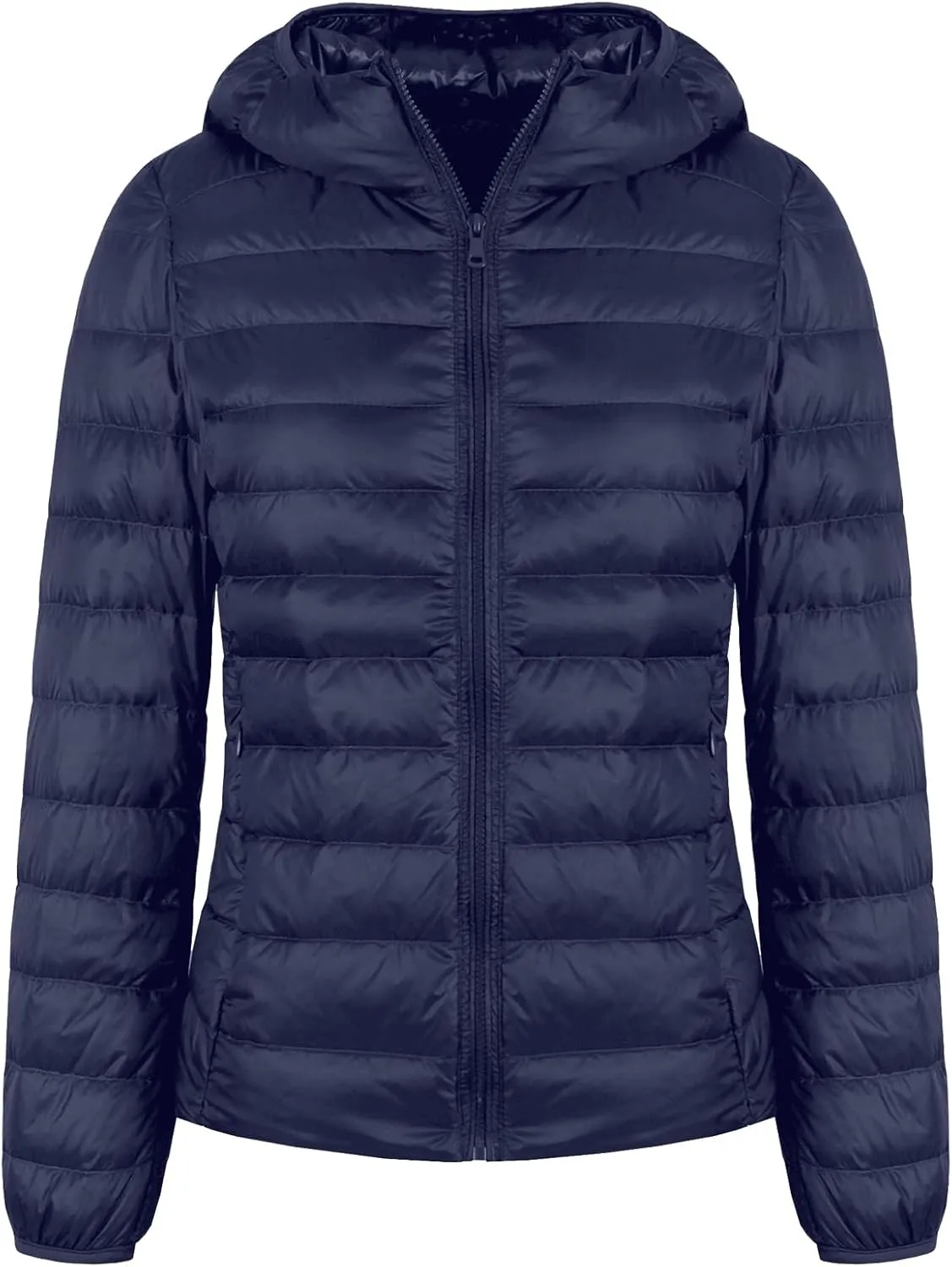 Valennia Women's Short Down Coat Packable Puffer Jacket With Hooded Winter Ultra Light Outerwear