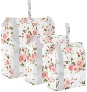 Vintage Pink Roses Packing Cubes for Travel 3 Set Travel Compression Bags Suitcase Organizer Bags for Easy Packing