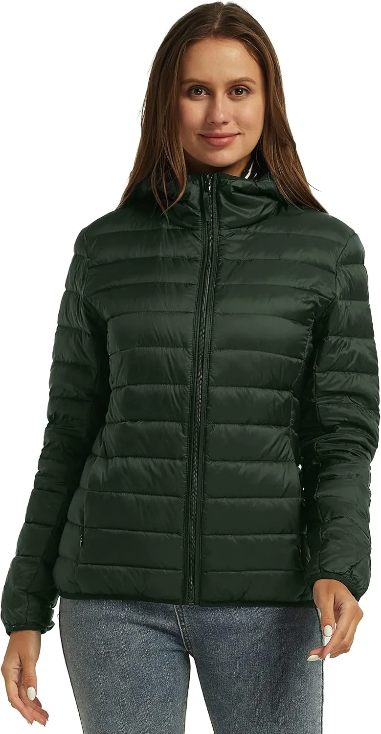 Wantdo Women's Hooded Packable Ultra Light Weight Short Down Jacket