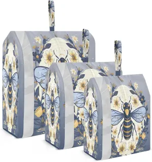Watercolor Bee Packing Cubes for Travel 3 Set Compression Travel Bags Luggage Organizer Bags for Easy Packing