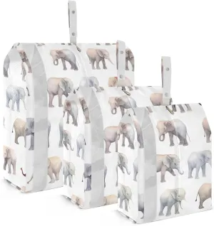 Watercolor Cute Elephants Packing Cubes for Travel 3 Set Travel Bags Organizer Suitcase Organizer Bags Set for Easy Packing