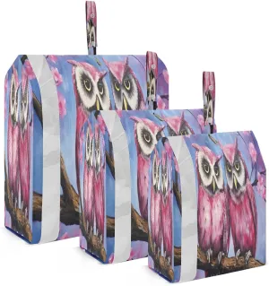Watercolor Flower Owls Packing Cubes for Travel 3 Set Packing Cubes Compression Luggage Bags Organizer for Easy Packing