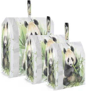 Watercolor Panda Packing Cubes for Travel 3 Set Packing Travel Organizer Cubes Luggage Bags Organizer for Easy Packing