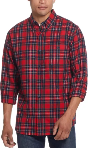 Weatherproof Vintage Mens Casual Soft Brushed Plaid Button-Down Flannel Shirt