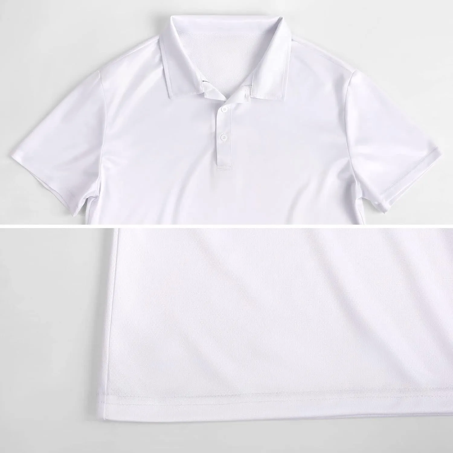 White Fox Under The Tree Mens Polo Shirts Quick Dry Short Sleeve T-shirts Slim Tennis Collared Tees Tops