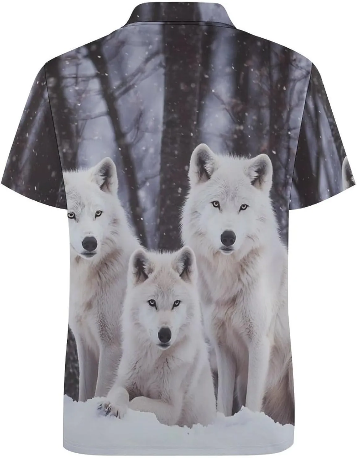 Wolfs in The Snow Mens Polo Shirts Quick Dry Short Sleeve T-shirts Slim Tennis Collared Tees Tops