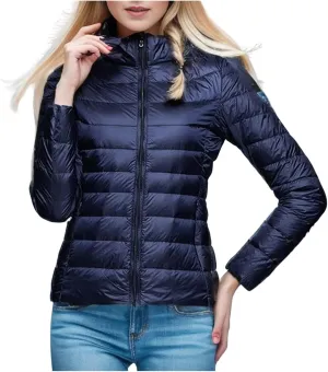 Women's Packable Ultra Coat Light Weight Short Down Jackets Solid Color Jacket Windproof Zip Up
