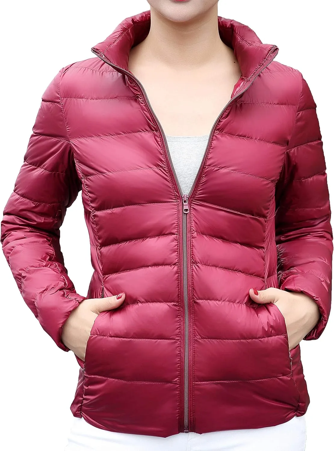Women's Ultra Light Weight Outdoor Coat Packable Outwear Puffer Down Jacket