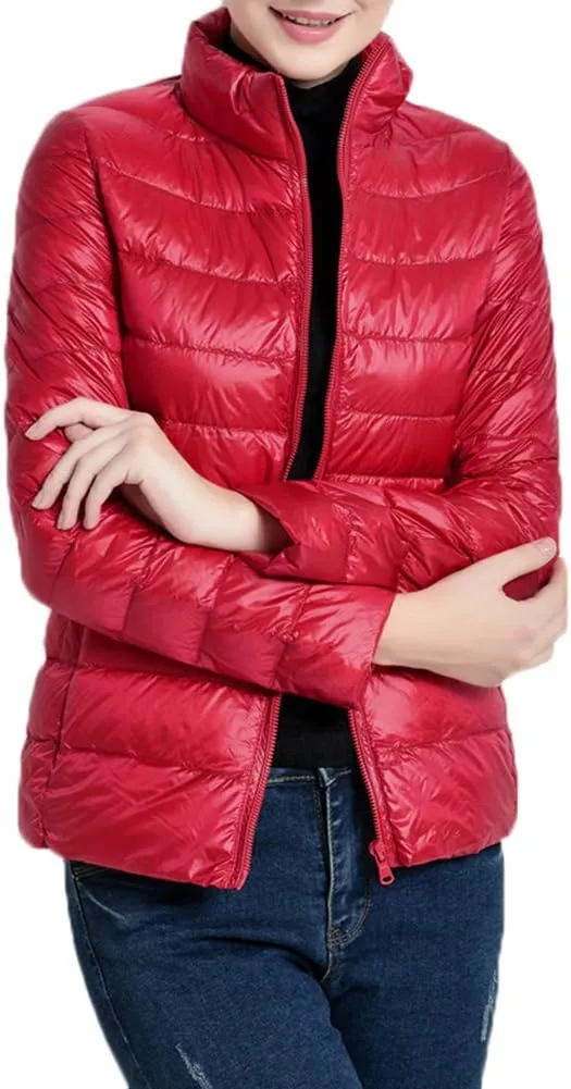 Women's Ultra Light Weight Outdoor Coat Packable Outwear Puffer Down Jacket