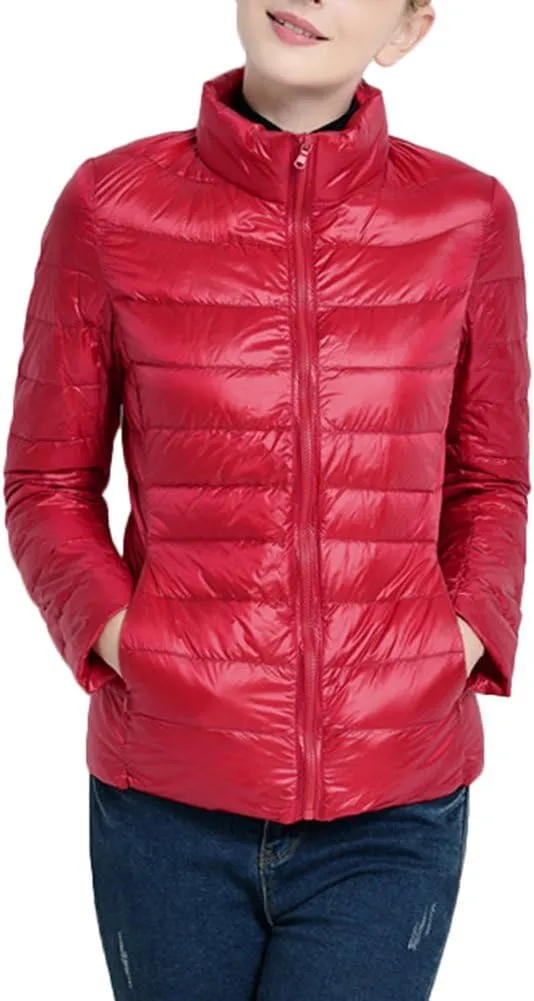 Women's Ultra Light Weight Outdoor Coat Packable Outwear Puffer Down Jacket