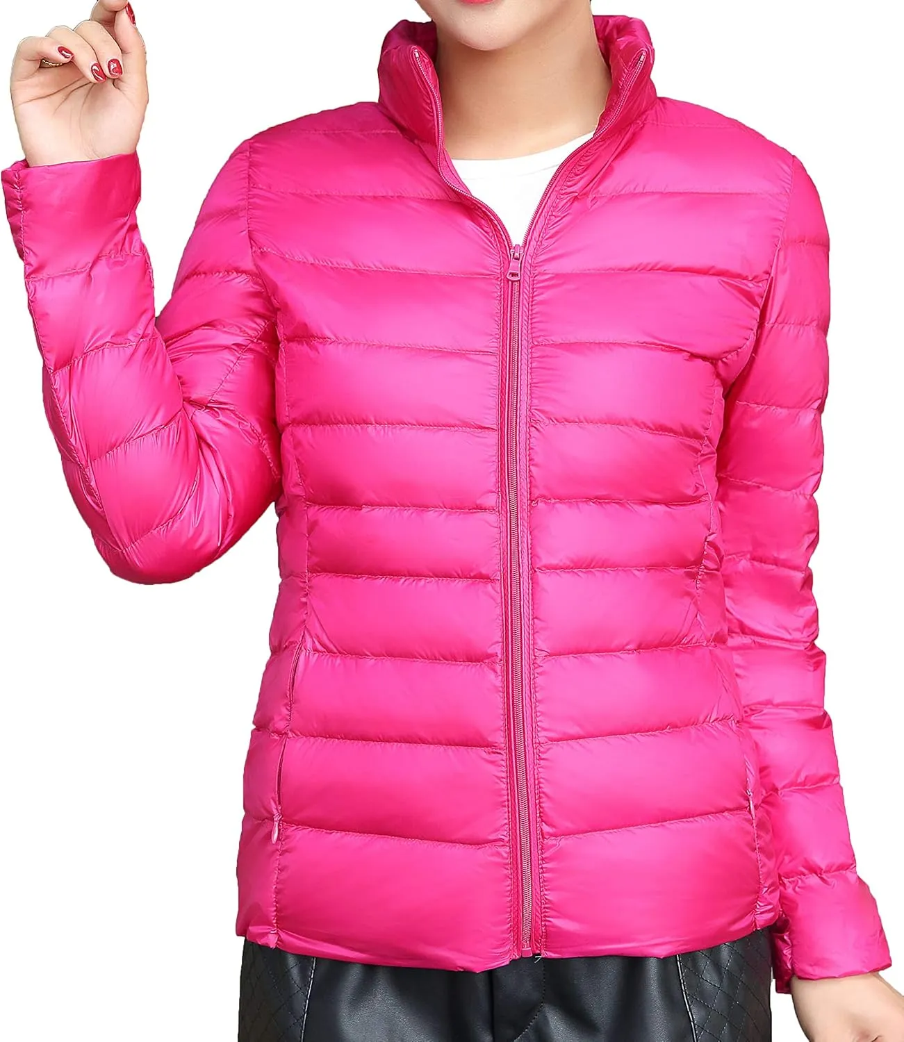 Women's Ultra Light Weight Outdoor Coat Packable Outwear Puffer Down Jacket