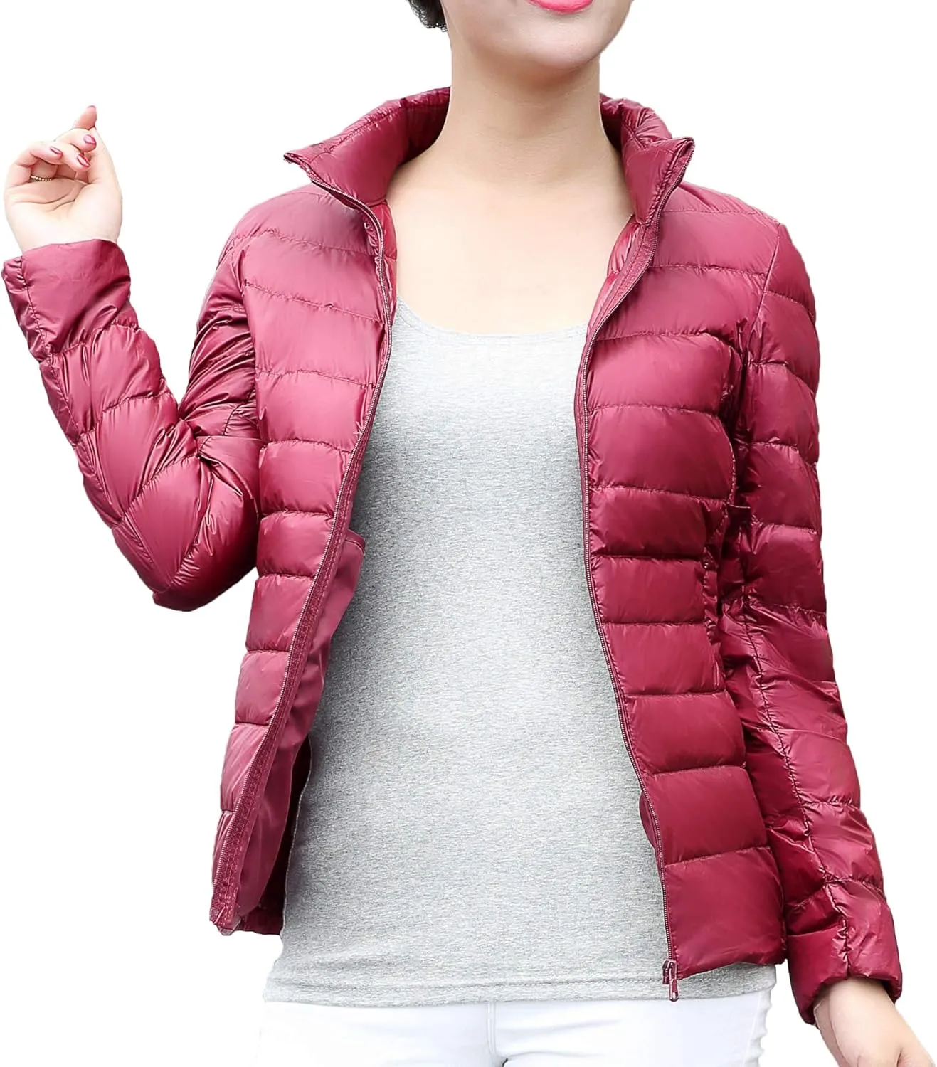 Women's Ultra Light Weight Outdoor Coat Packable Outwear Puffer Down Jacket