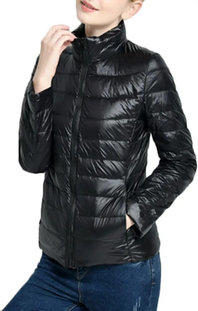 Women's Ultra Light Weight Outdoor Coat Packable Outwear Puffer Down Jacket