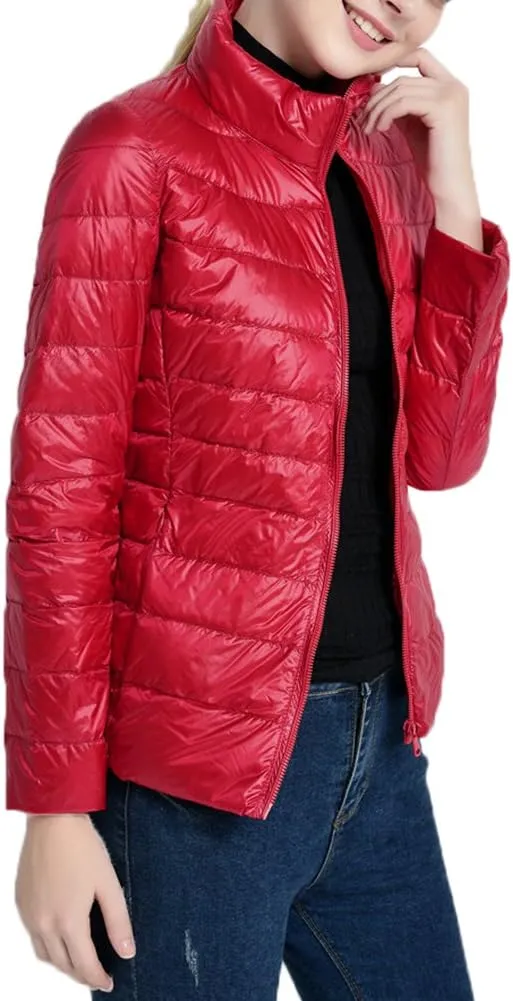 Women's Ultra Light Weight Outdoor Coat Packable Outwear Puffer Down Jacket