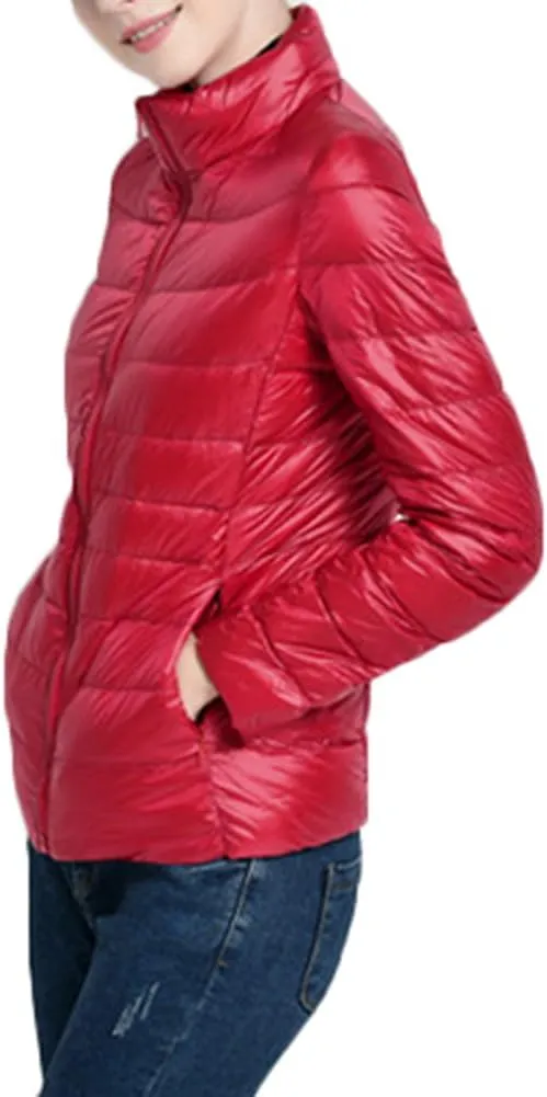 Women's Ultra Light Weight Outdoor Coat Packable Outwear Puffer Down Jacket