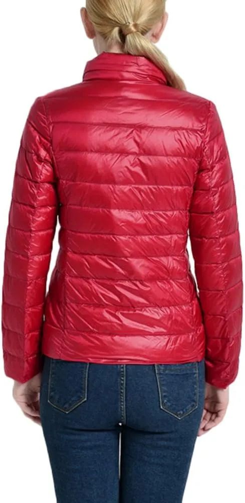 Women's Ultra Light Weight Outdoor Coat Packable Outwear Puffer Down Jacket