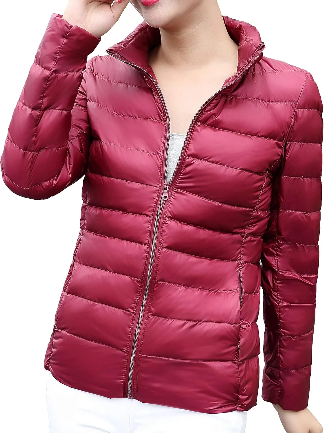 Women's Ultra Light Weight Outdoor Coat Packable Outwear Puffer Down Jacket