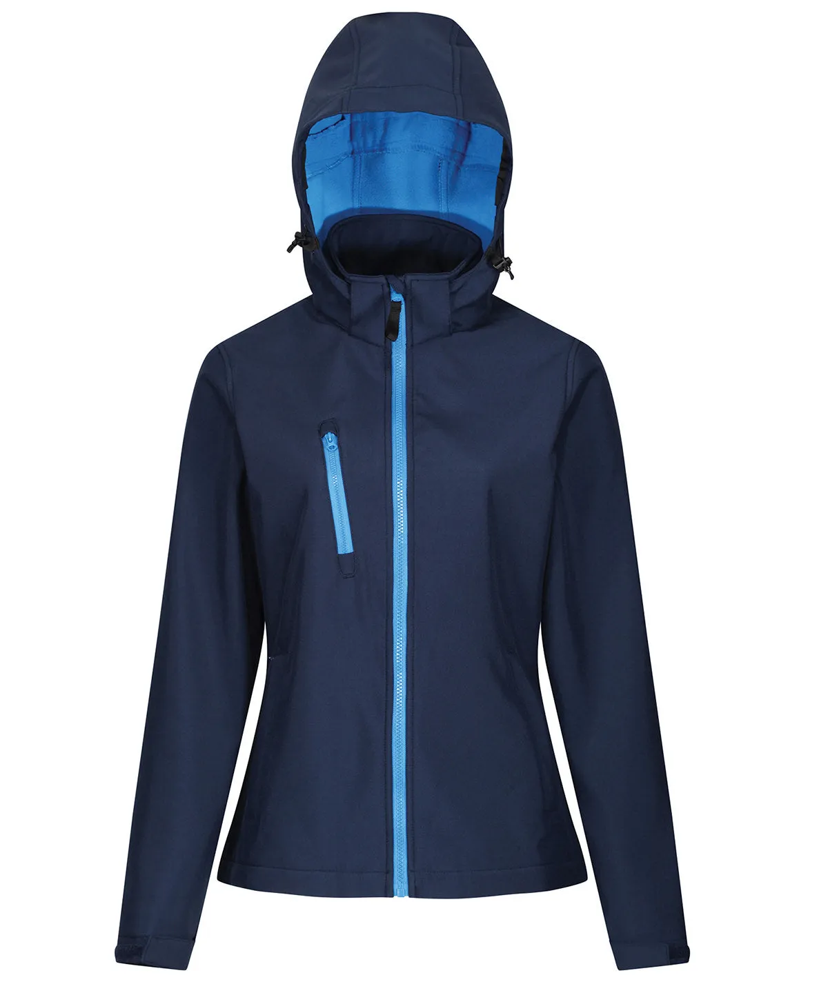 Womens venturer 3-layer hooded softshell jacket | French Blue/Navy