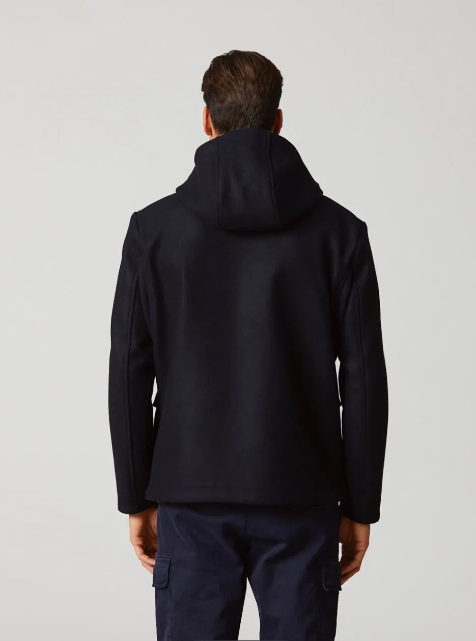 Woolen coat with hood