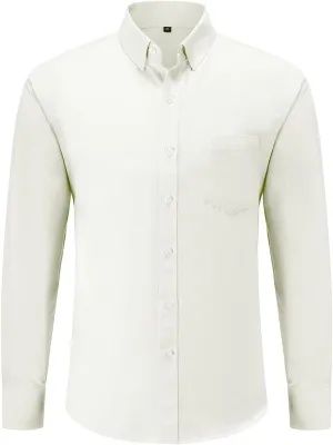 Wrinkle Free Dress Shirts for Men Button Down No Iron Long Sleeve Dress Shirt