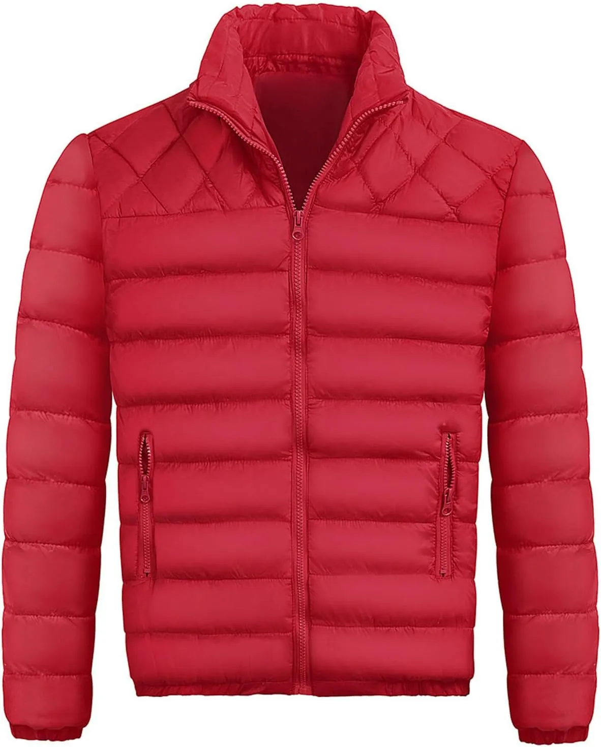 Ymosrh Mens Waterproof Jacket Men's Autumn Winter Zipper Warm Down Jacket Packable Light Coat Jackets for Men