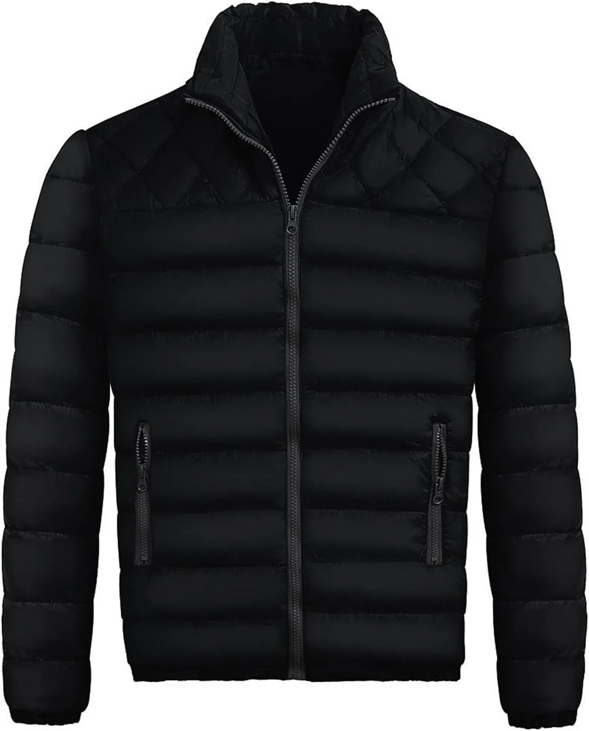 Ymosrh Mens Waterproof Jacket Men's Autumn Winter Zipper Warm Down Jacket Packable Light Coat Jackets for Men