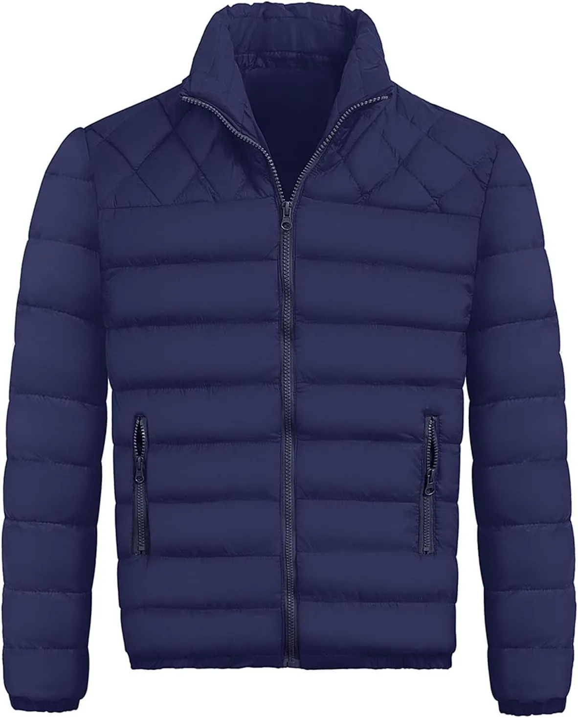 Ymosrh Mens Waterproof Jacket Men's Autumn Winter Zipper Warm Down Jacket Packable Light Coat Jackets for Men
